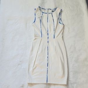 White Pencil Dress with Detailing - Size 2